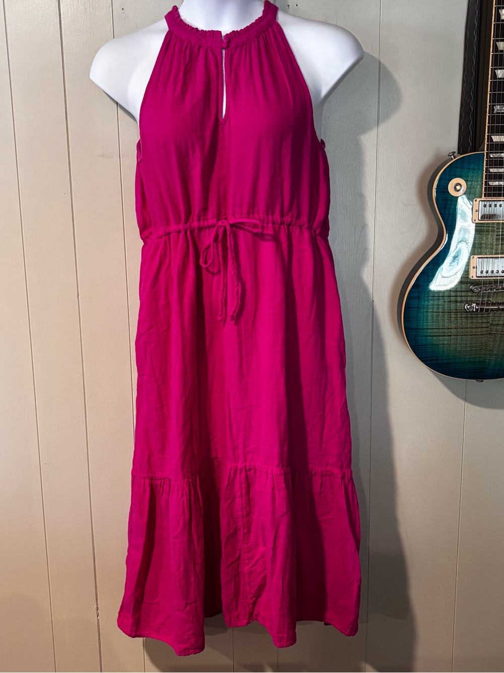 Time and Tru Hot Pink Halter Maxi Dress